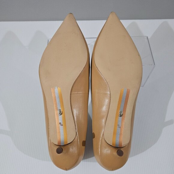 Sam Edelman Franci Pointed Toe Pump Kitten Heel Luxe Tan Leather Size 9.5 NWOT - Picture 12 of 13